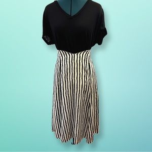 Black and White Striped Skirt